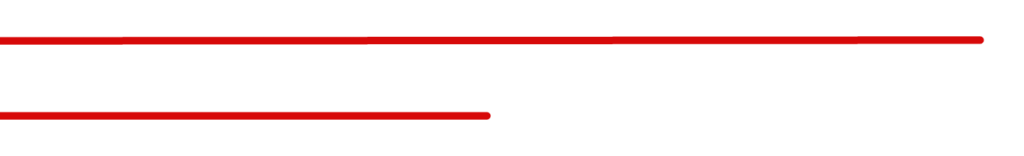 two red parallel lines with the bottom line longer than the top